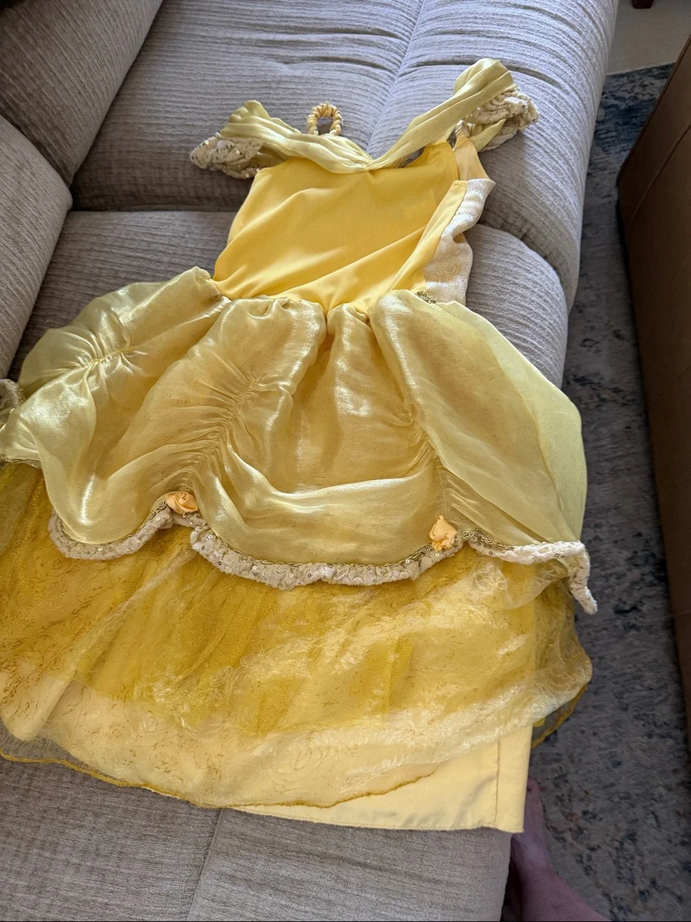 Disney’s Bell from beauty and the beast, beautiful yellow and gold size small